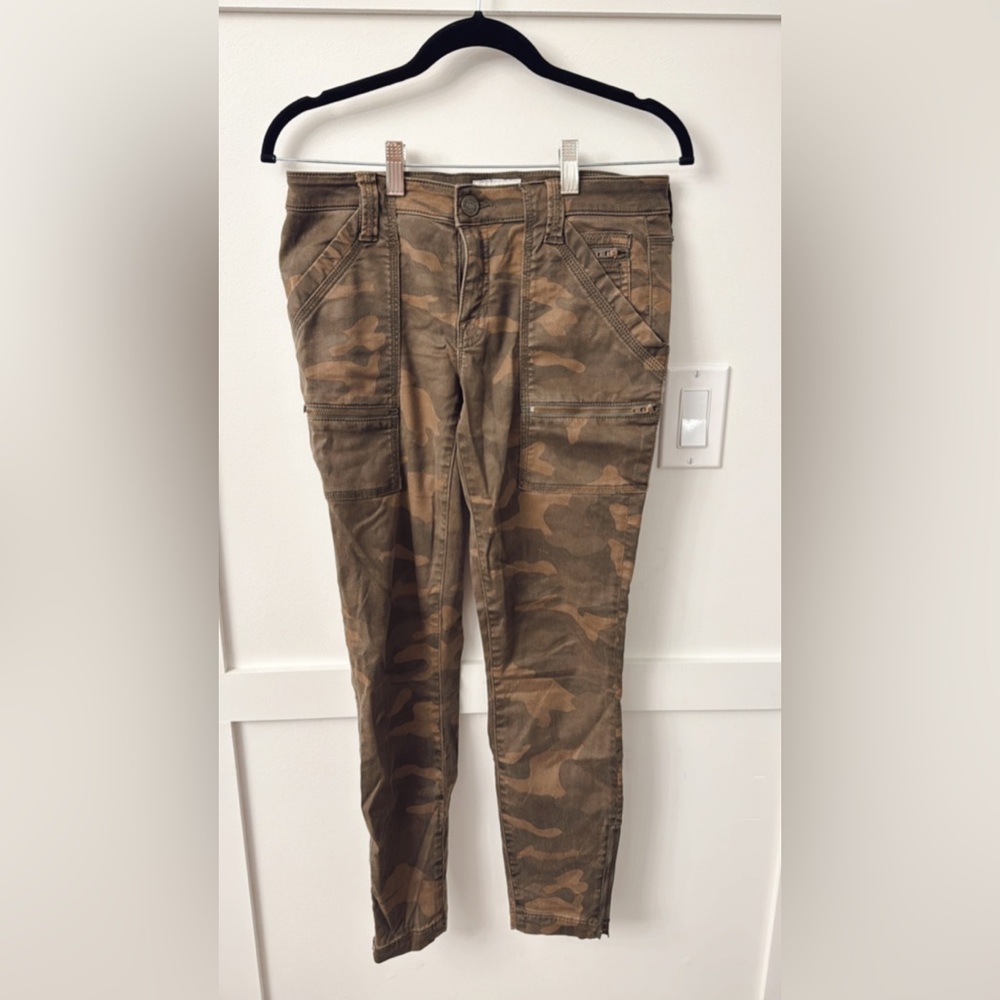 Joie Brown Camouflage Cropped Pants